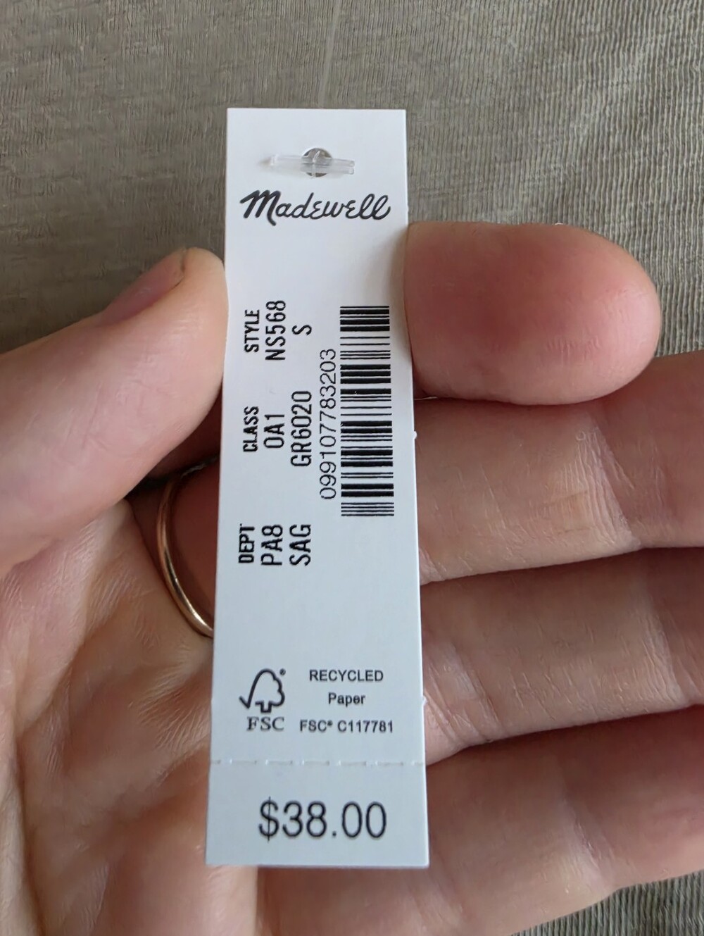 NWT Madewell Tan / Beige Short Sleeve Crop Top Tee - Picture 4 of 7